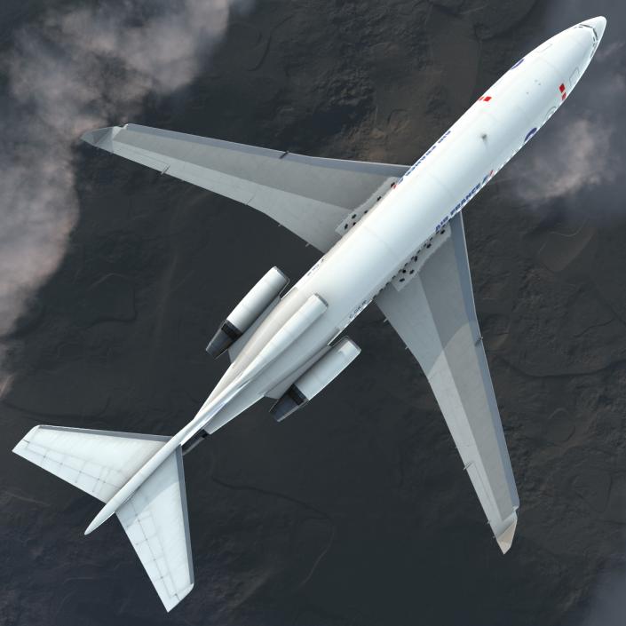 3D model Boeing 727-100 Private Air France Rigged