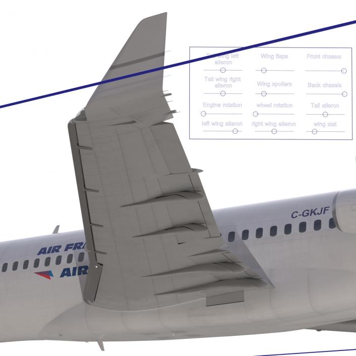 3D model Boeing 727-100 Private Air France Rigged