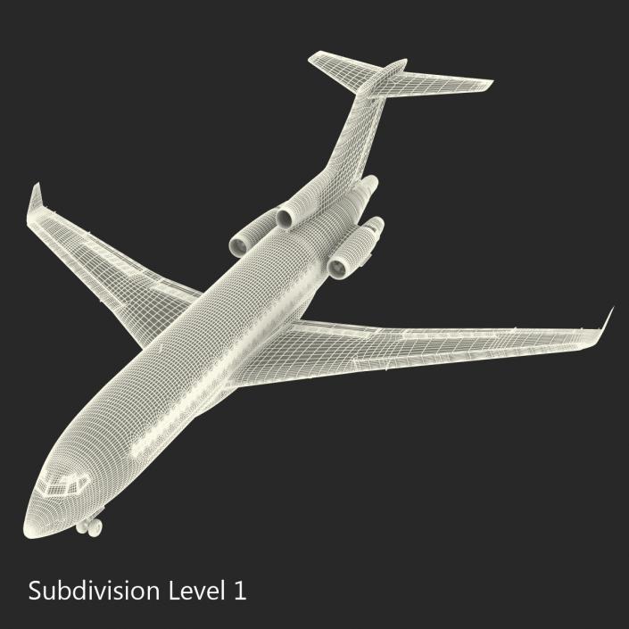 3D model Boeing 727-100 Private Air France Rigged