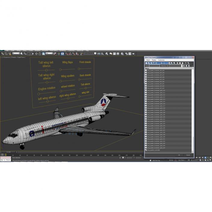 3D model Boeing 727-100 Private Air France Rigged