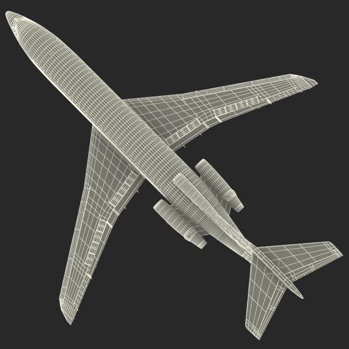 3D model Boeing 727-100 Private Air France Rigged