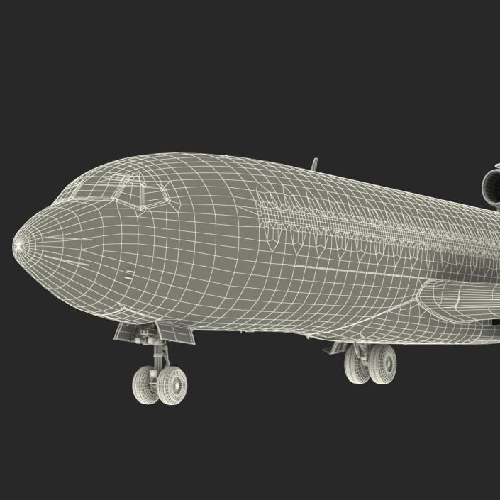 3D model Boeing 727-100 Private Air France Rigged