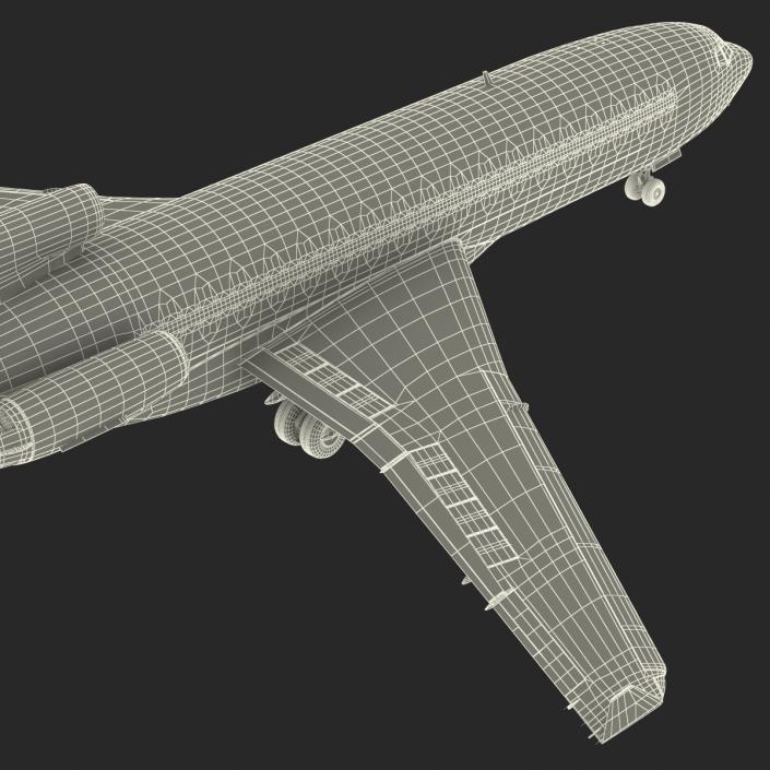 3D model Boeing 727-100 Private Air France Rigged