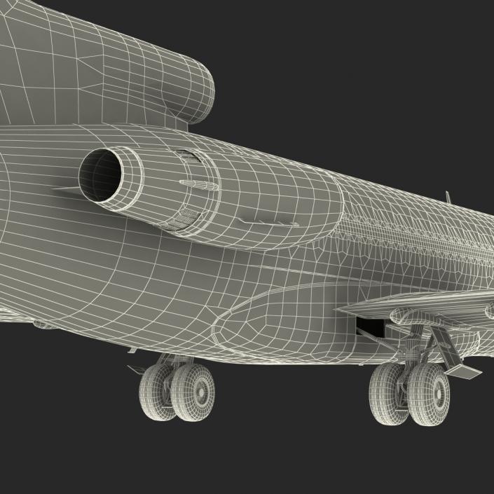 3D model Boeing 727-100 Private Air France Rigged