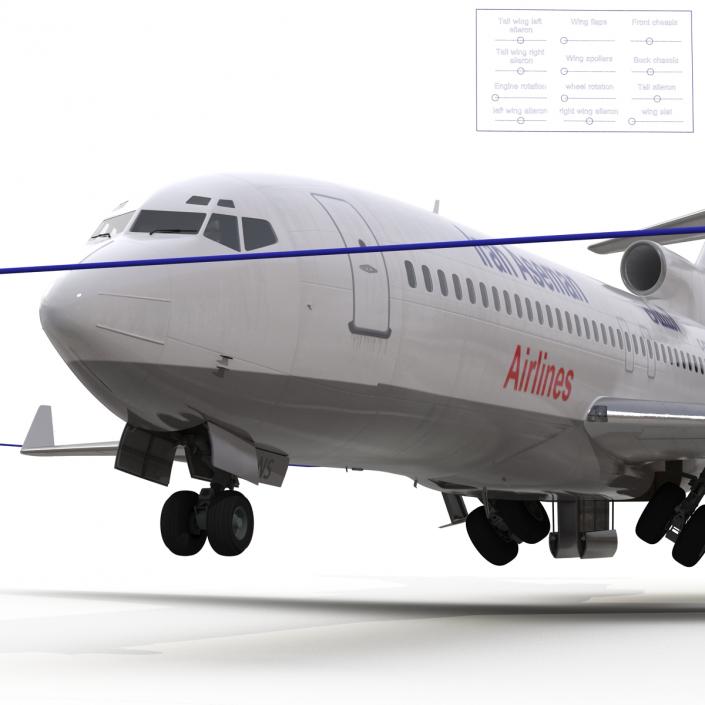 3D model Boeing 727-100 Private Iran Aseman Airlines Rigged