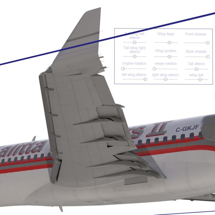 3D Boeing 727-100 Private Kalitta Air Rigged