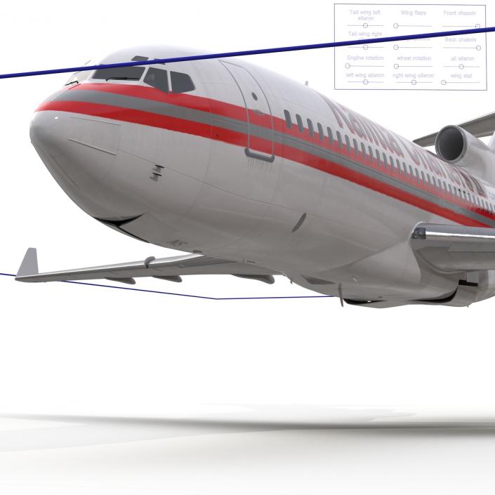 3D Boeing 727-100 Private Kalitta Air Rigged