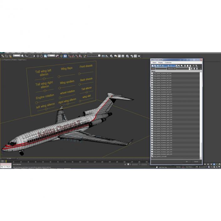 3D Boeing 727-100 Private Kalitta Air Rigged