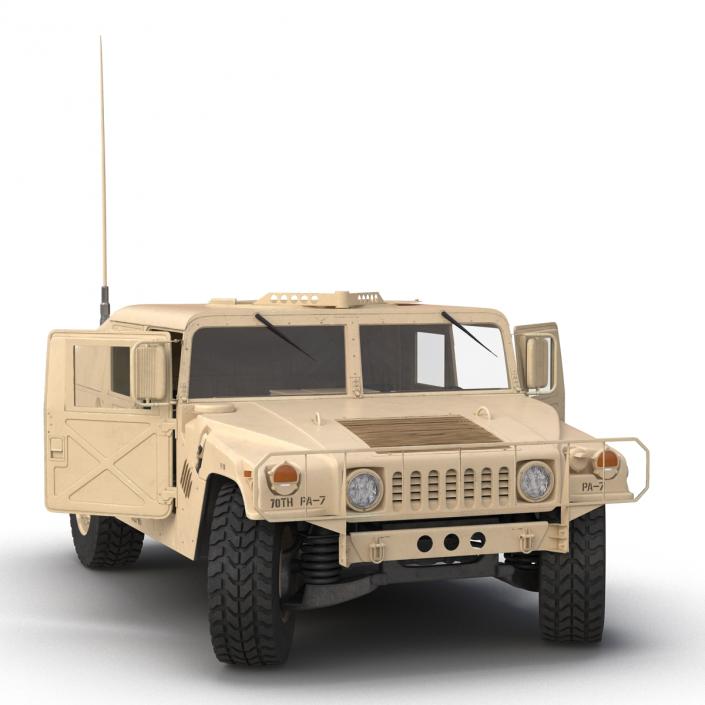 3D model Humvee Desert Rigged