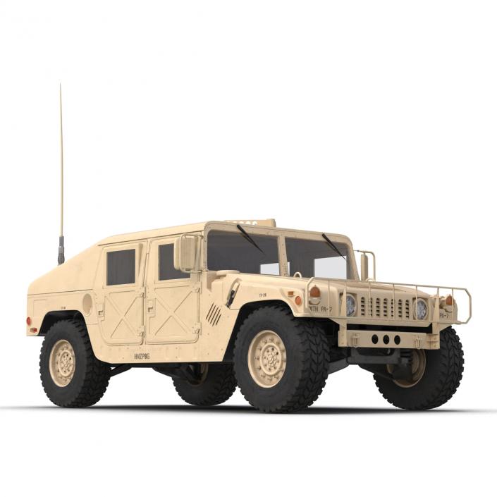 3D model Humvee Desert Rigged