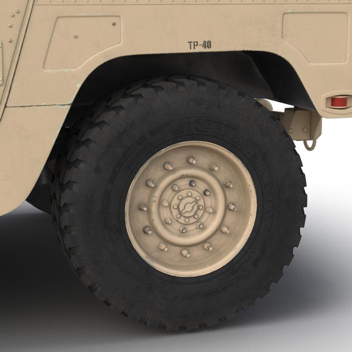 3D model Humvee Desert Rigged