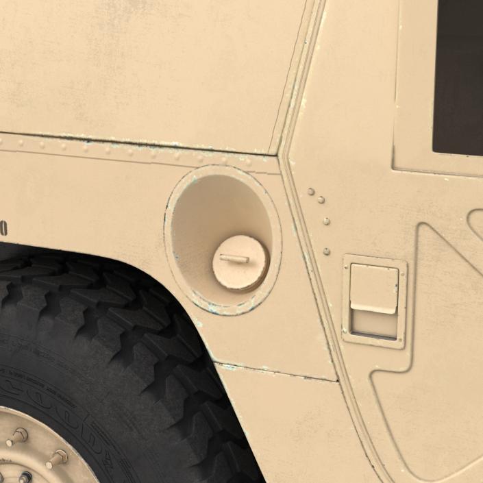 3D model Humvee Desert Rigged