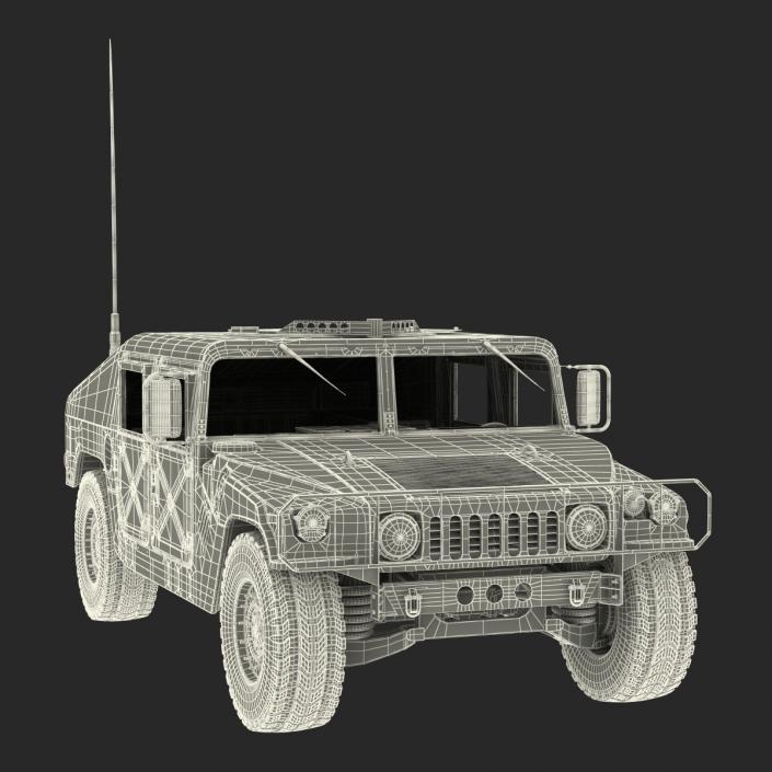 3D model Humvee Desert Rigged