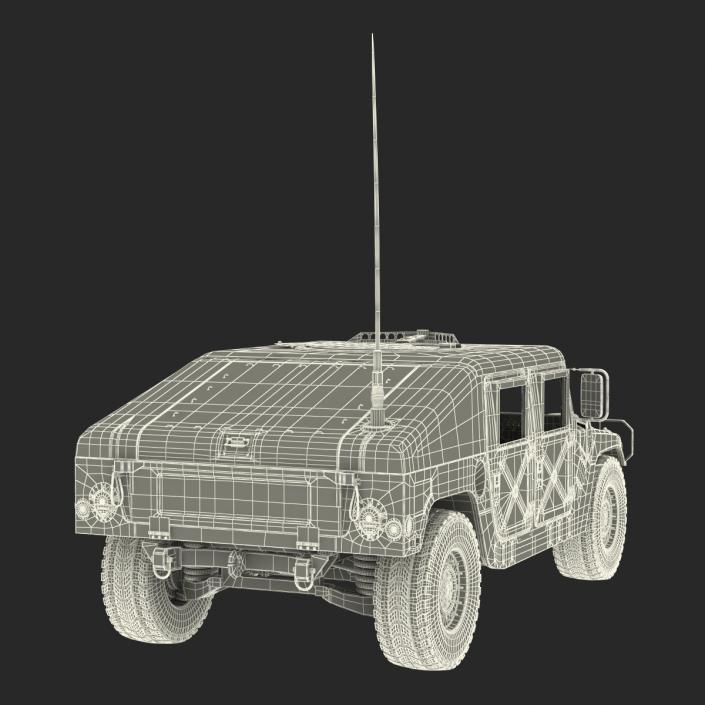 3D model Humvee Desert Rigged