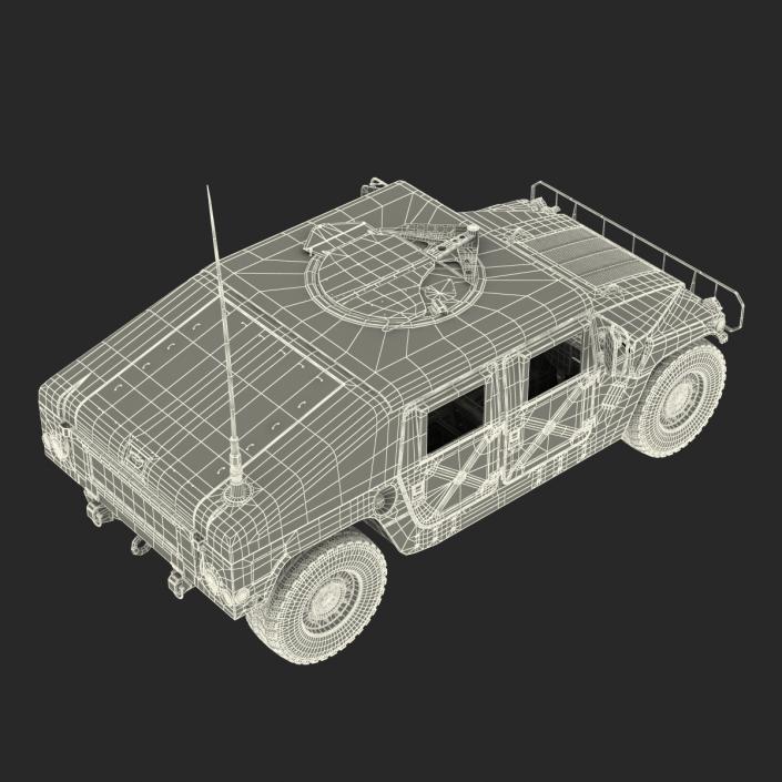 3D model Humvee Desert Rigged