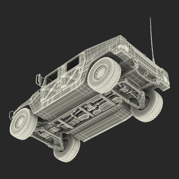 3D model Humvee Desert Rigged