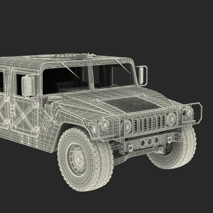 3D model Humvee Desert Rigged