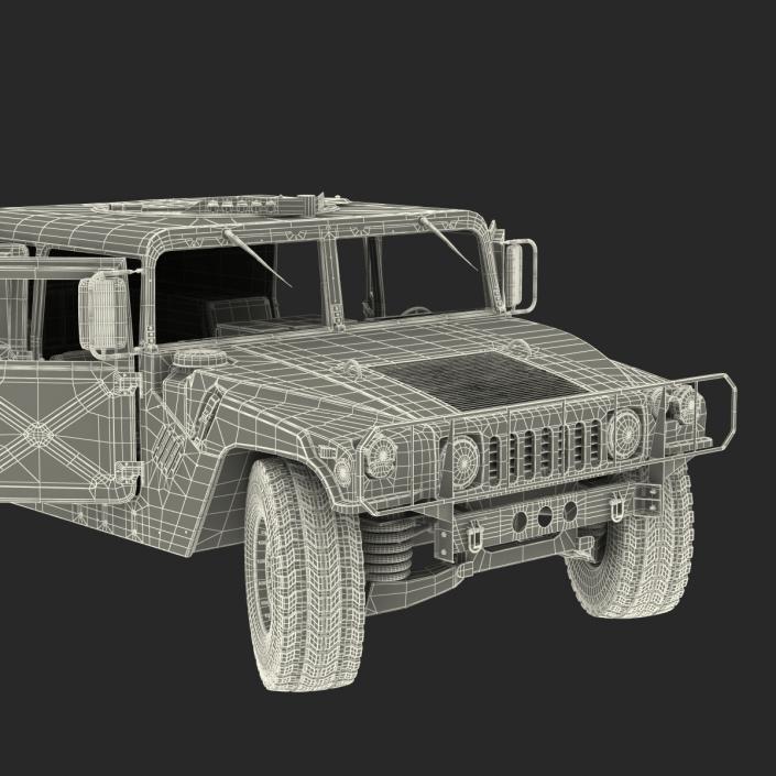 3D model Humvee Desert Rigged