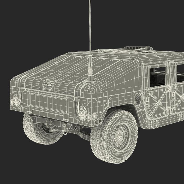 3D model Humvee Desert Rigged