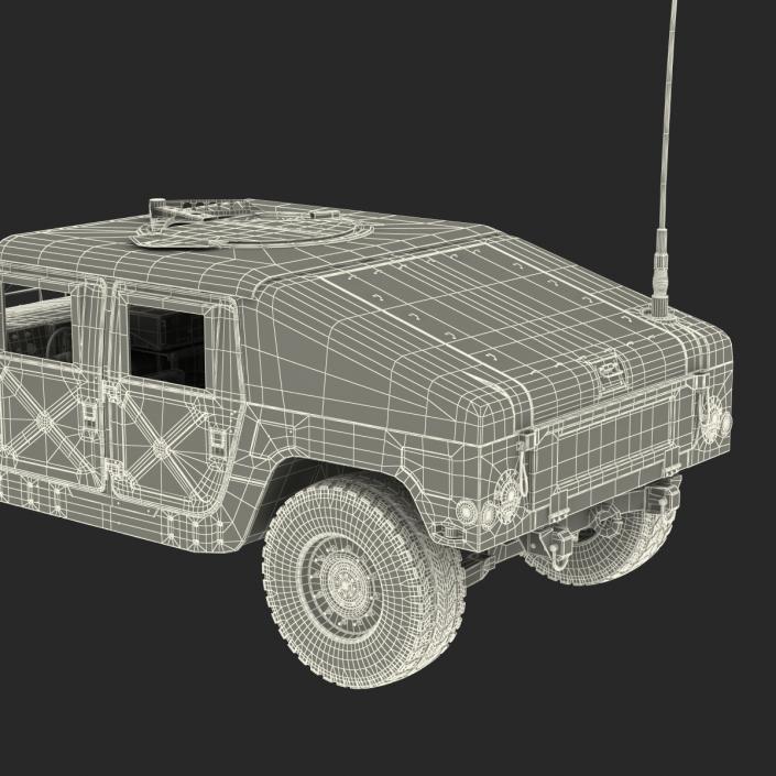 3D model Humvee Desert Rigged