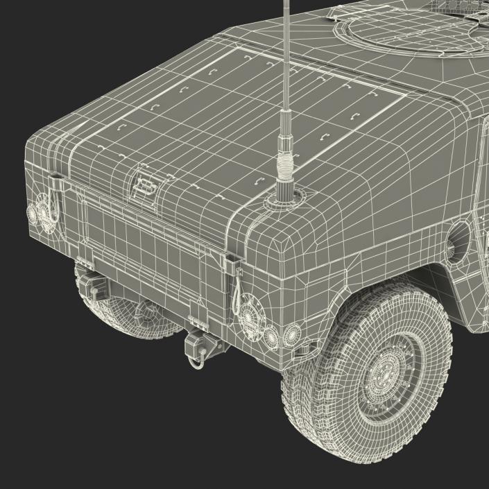 3D model Humvee Desert Rigged