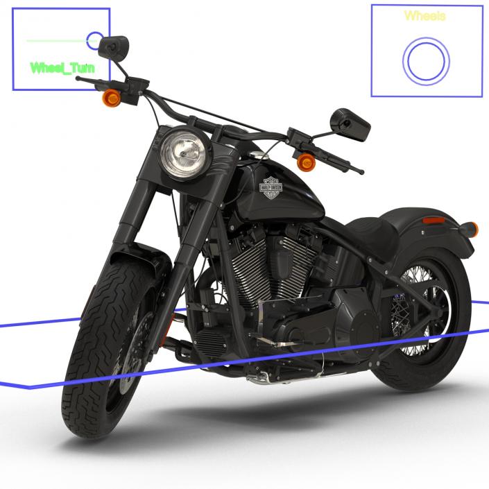 3D model Harley Davidson Softail Slim 2016 Rigged