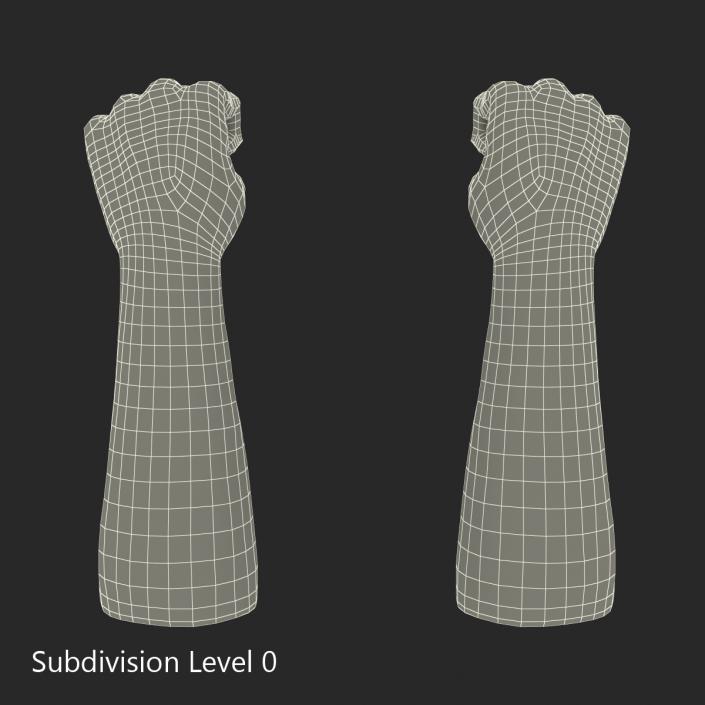 3D Man Hands 2 Pose 2 model