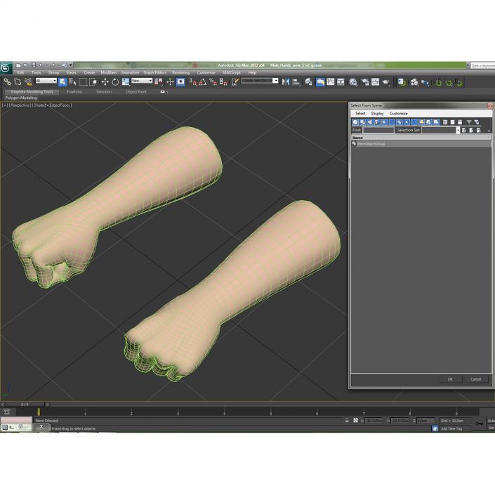 3D Man Hands 2 Pose 2 model