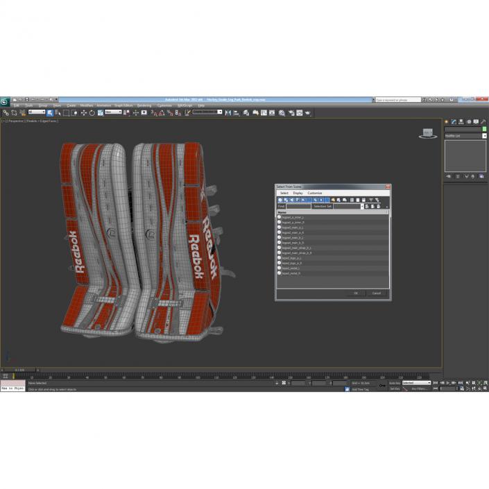 Hockey Goalie Leg Pads Reebok 3D model