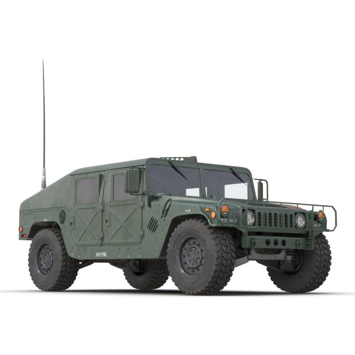 3D Humvee Rigged model