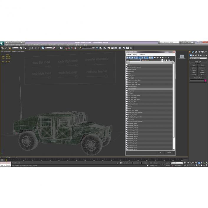 3D Humvee Rigged model