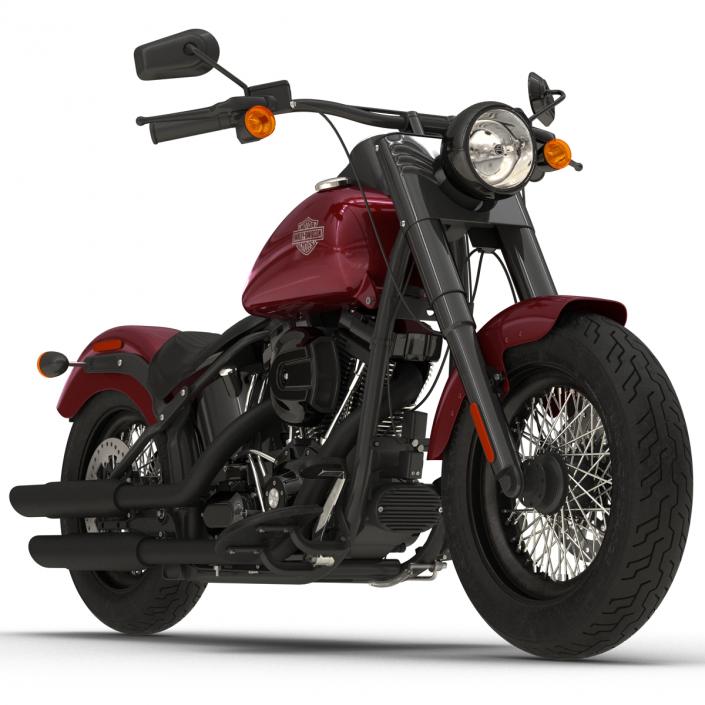 Harley Davidson Softail Slim 2016 Red 3D