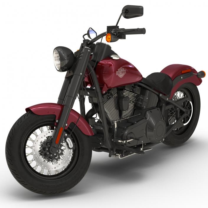 Harley Davidson Softail Slim 2016 Rigged Red 3D model