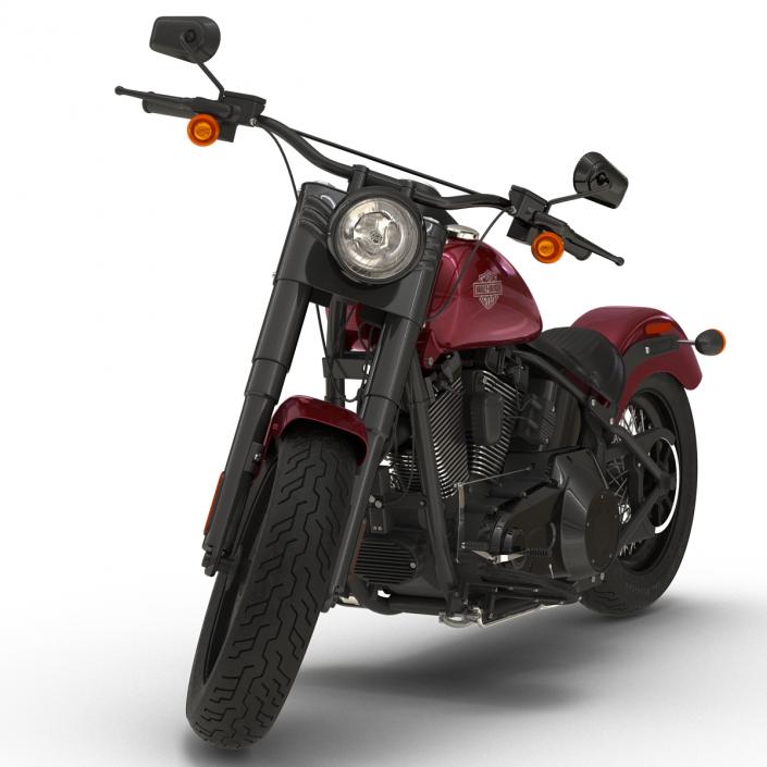 Harley Davidson Softail Slim 2016 Rigged Red 3D model