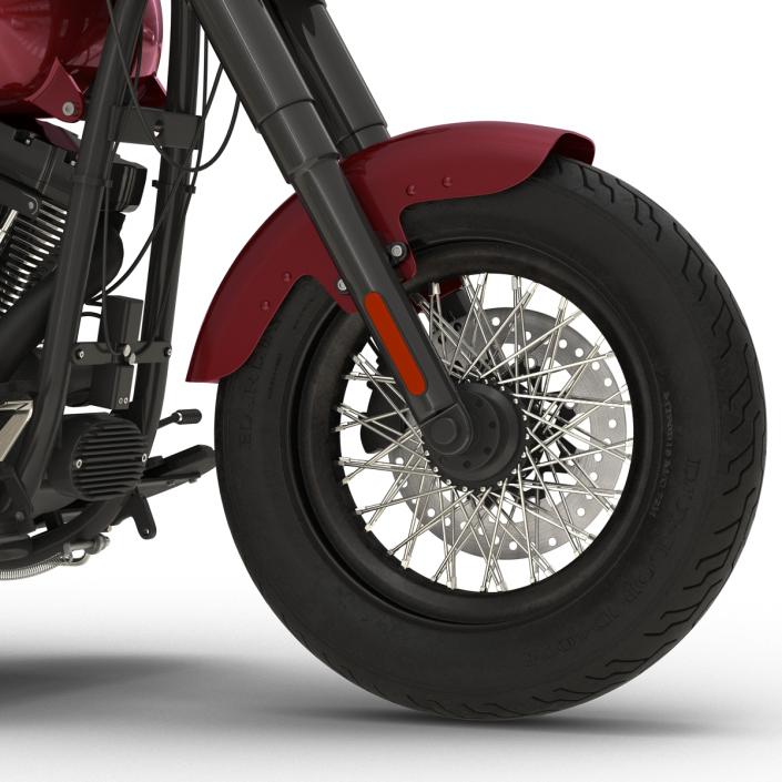 Harley Davidson Softail Slim 2016 Rigged Red 3D model