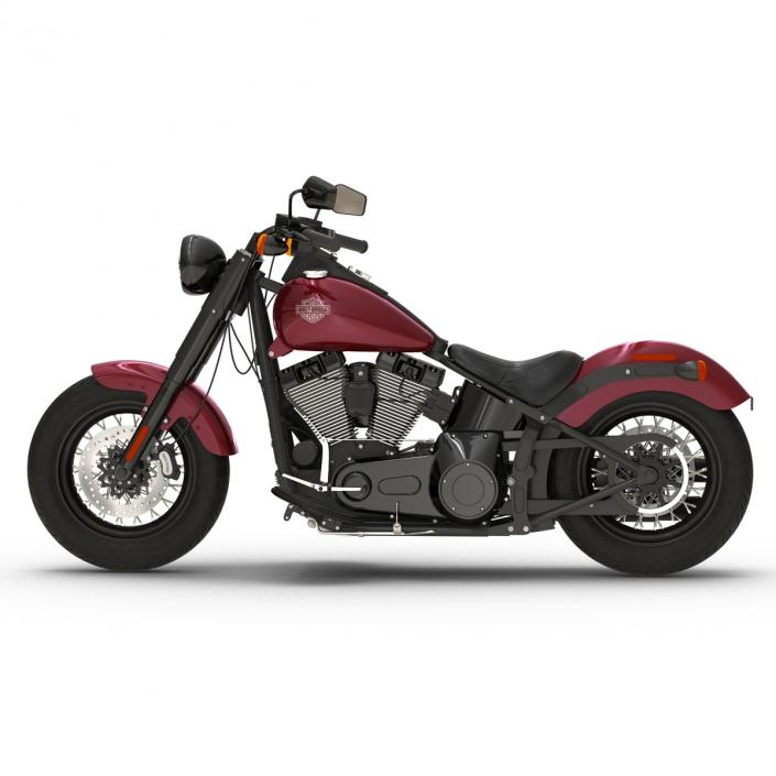 Harley Davidson Softail Slim 2016 Rigged Red 3D model