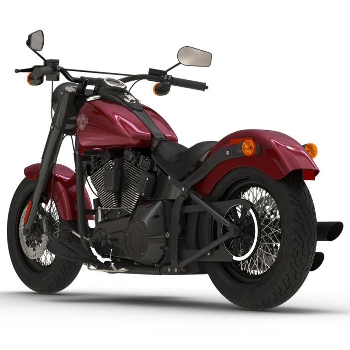 Harley Davidson Softail Slim 2016 Rigged Red 3D model