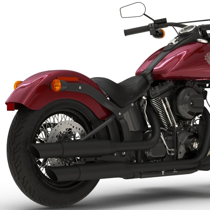 Harley Davidson Softail Slim 2016 Rigged Red 3D model