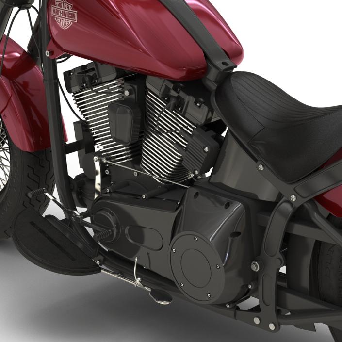 Harley Davidson Softail Slim 2016 Rigged Red 3D model