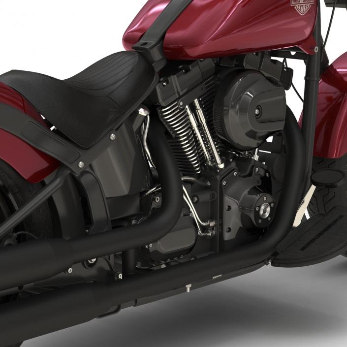 Harley Davidson Softail Slim 2016 Rigged Red 3D model