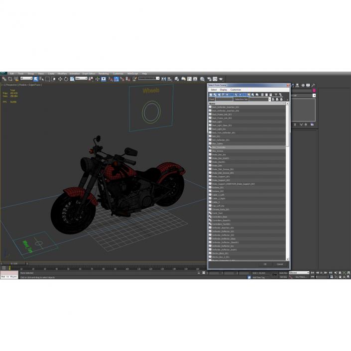 Harley Davidson Softail Slim 2016 Rigged Red 3D model