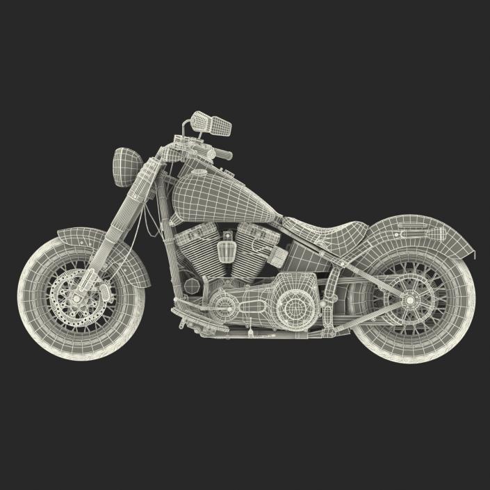 Harley Davidson Softail Slim 2016 Rigged Red 3D model