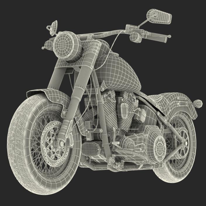 Harley Davidson Softail Slim 2016 Rigged Red 3D model