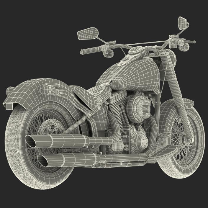 Harley Davidson Softail Slim 2016 Rigged Red 3D model