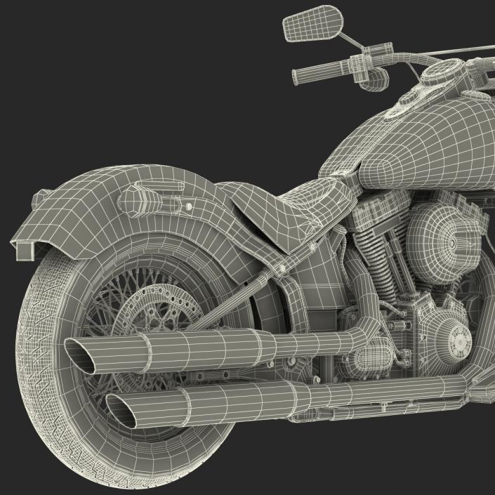 Harley Davidson Softail Slim 2016 Rigged Red 3D model