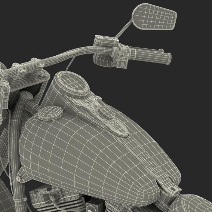 Harley Davidson Softail Slim 2016 Rigged Red 3D model