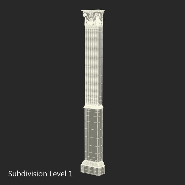 3D Column Corinthian Greco Roman 3