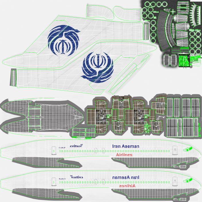 3D Boeing 727-200 Iran Aseman