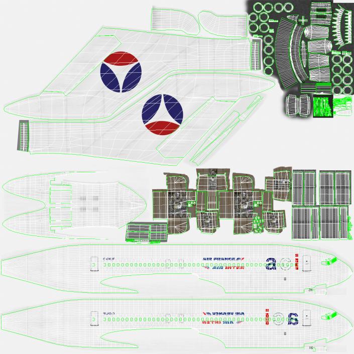 3D model Boeing 727-200 Air France