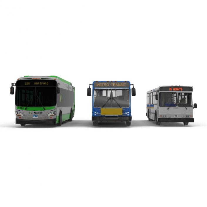 3D model Rigged Buses Collection 5